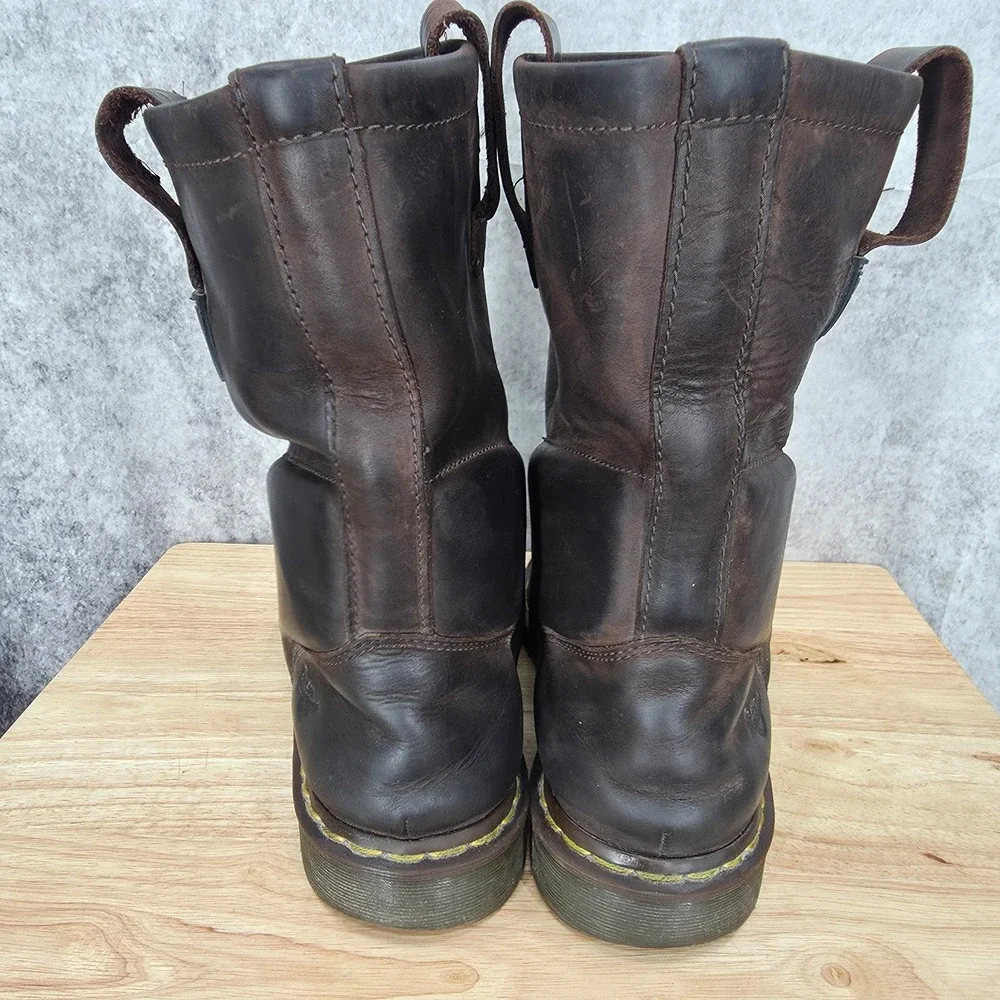 Dr. Martens Work Boots Mens 13 M Brown Leather Steel Toe Safety Icon Industrial